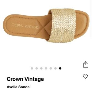 NWB Gold Slide Sandals